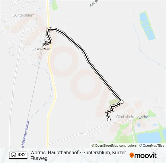 432 Bus Line Map