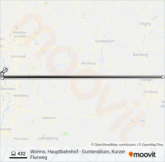 432 Bus Line Map