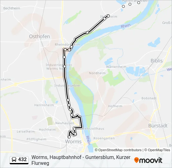 432 Bus Line Map