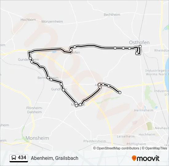 434 Bus Line Map