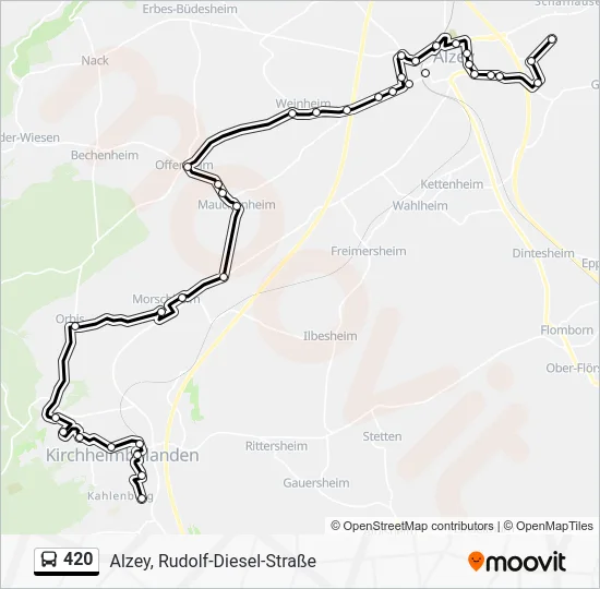Автобус 420: карта маршрута