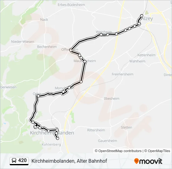 420 Bus Line Map