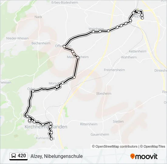 420 Bus Line Map
