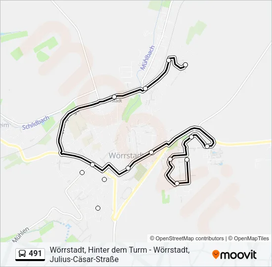 491 Bus Line Map