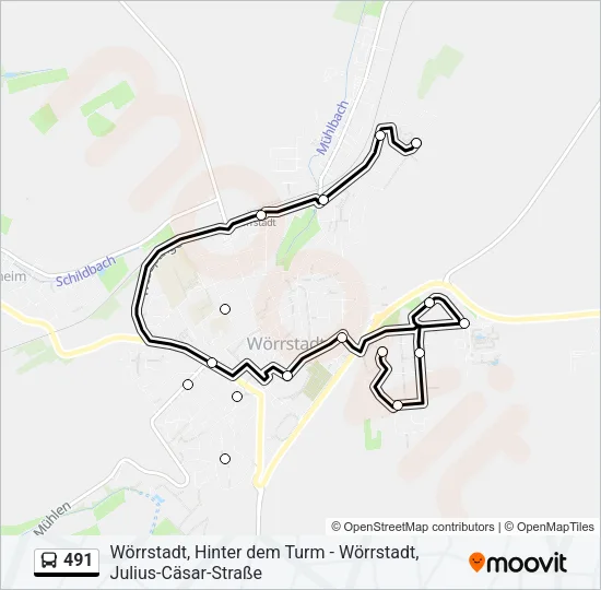 491 Bus Line Map