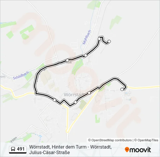 491 Bus Line Map