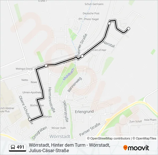 491 Bus Line Map