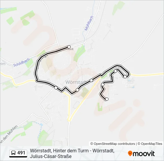 491 Bus Line Map