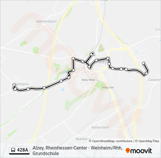 428A Bus Line Map