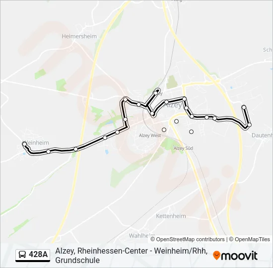 428A Bus Line Map