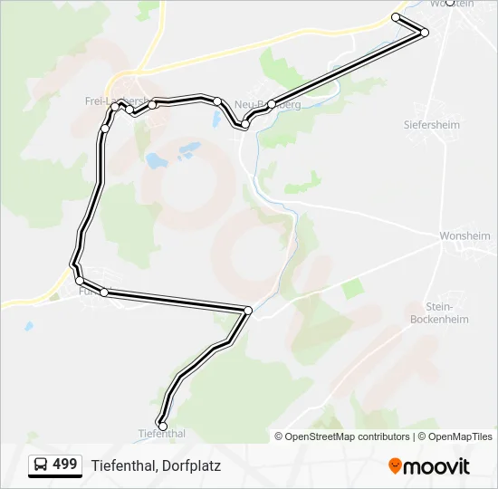 Автобус 499: карта маршрута