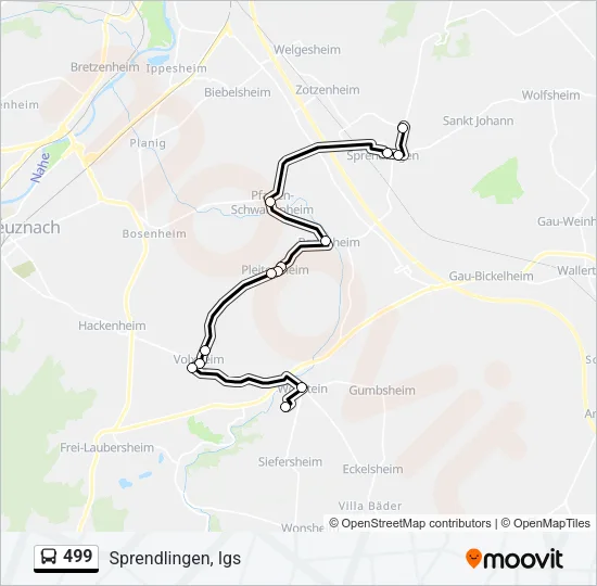 499 Bus Line Map