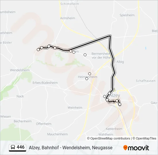 446 Bus Line Map