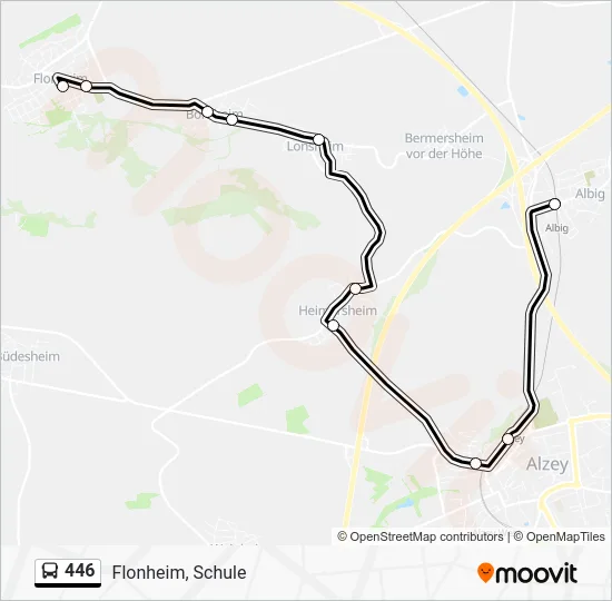 Автобус 446: карта маршрута