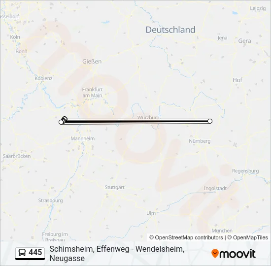 445 Bus Line Map