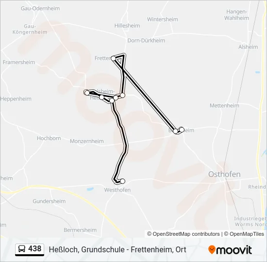 438 Bus Line Map