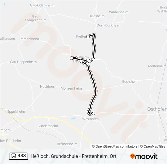 438 Bus Line Map