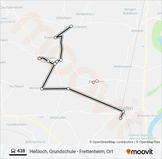 438 Bus Line Map