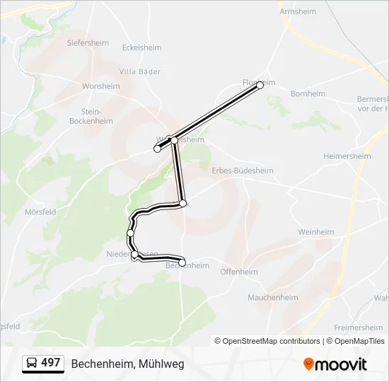 Автобус 497: карта маршрута