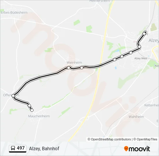 497 Bus Line Map