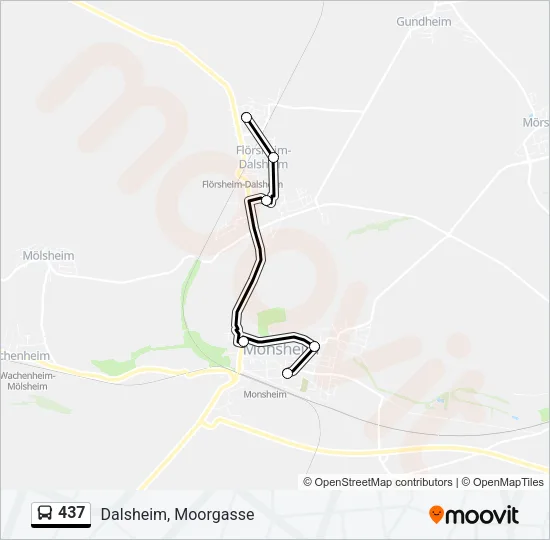 437 Bus Line Map