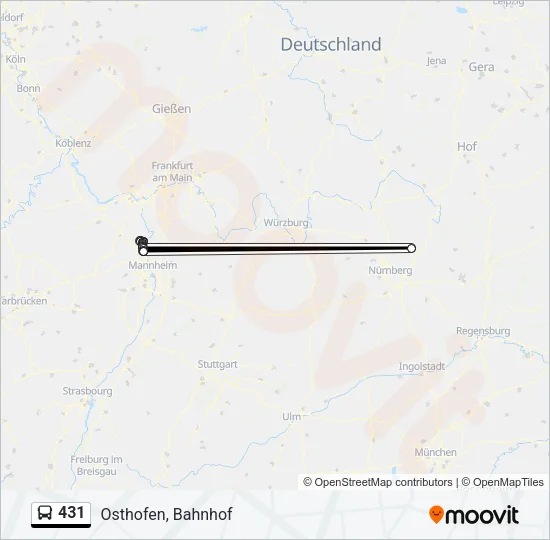 431 Bus Line Map