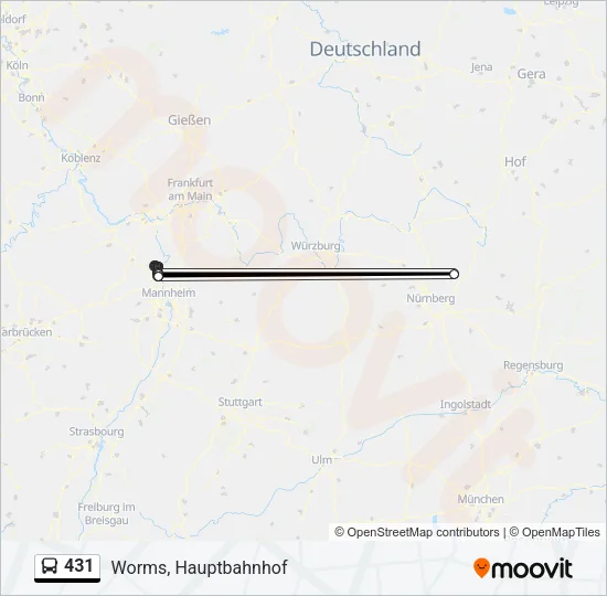 431 Bus Line Map