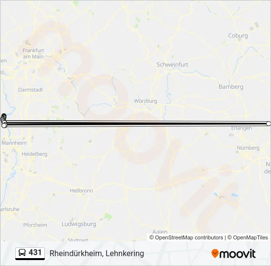 431 Bus Line Map