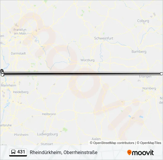 431 Bus Line Map