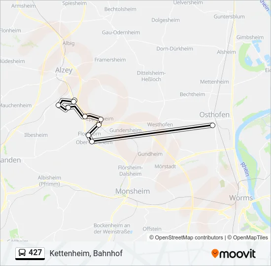 427 Bus Line Map
