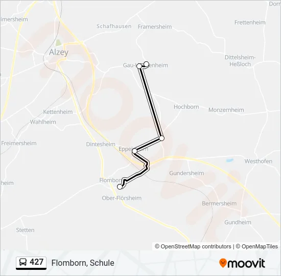 427 Bus Line Map
