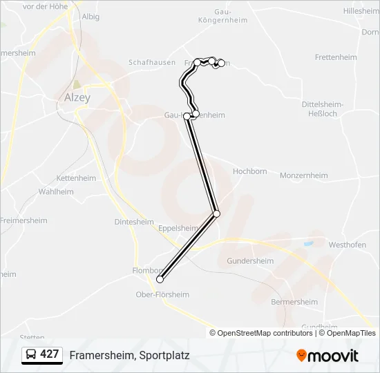 427 Bus Line Map