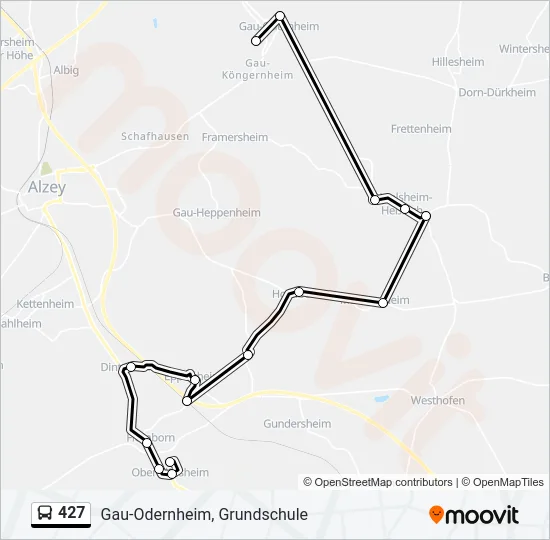 427 Bus Line Map