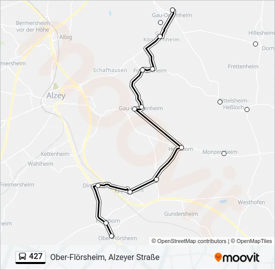 427 Bus Line Map