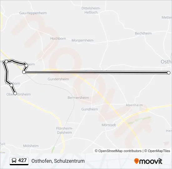 427 Bus Line Map