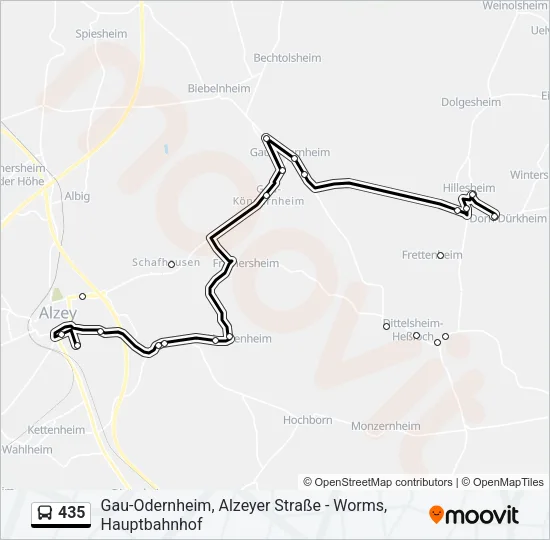 435 Bus Line Map