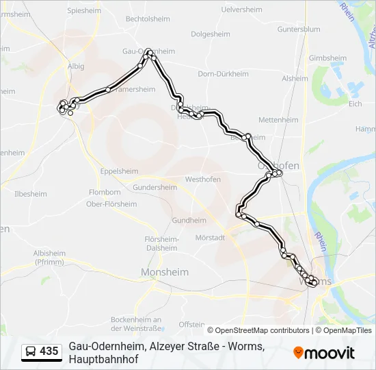 435 Bus Line Map