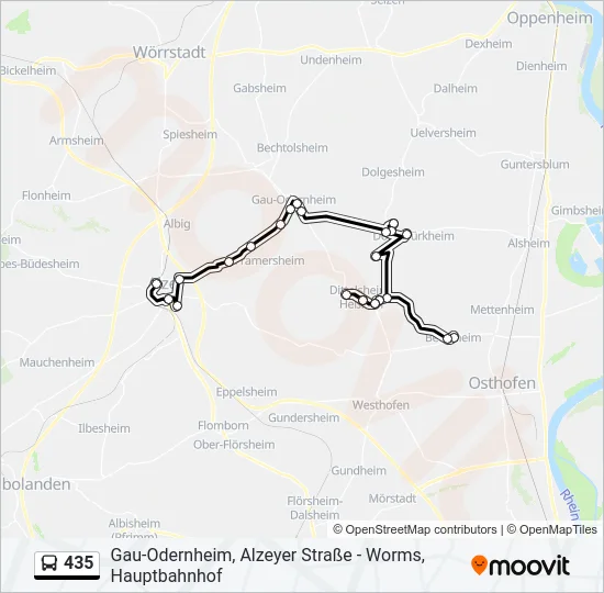 435 Bus Line Map
