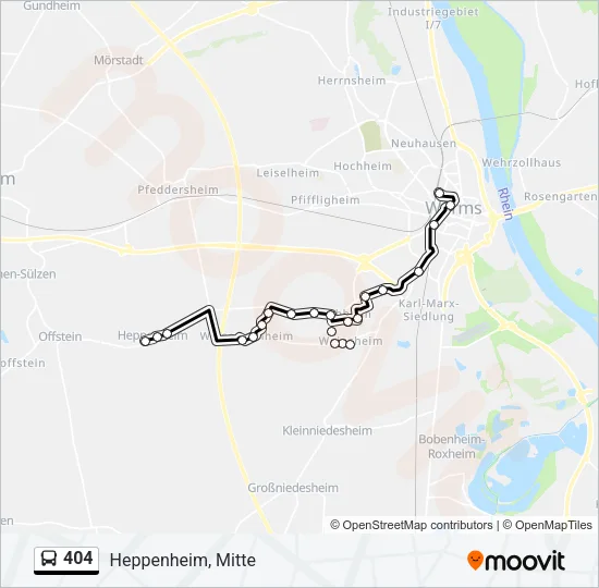 404 Bus Line Map