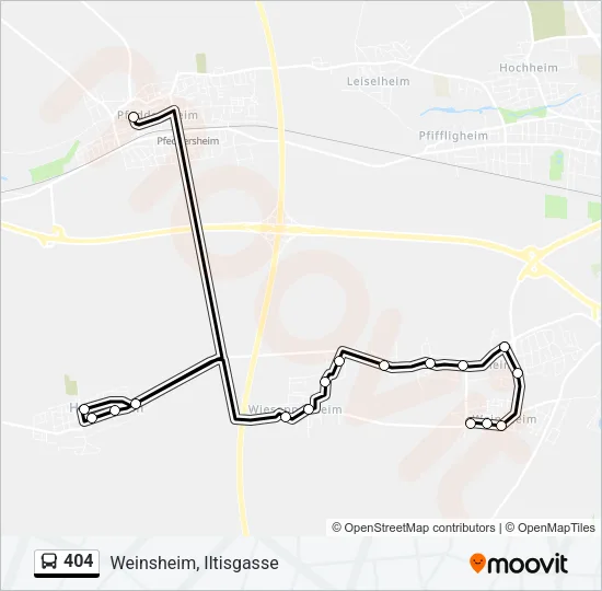 Buslinie 404 Karte
