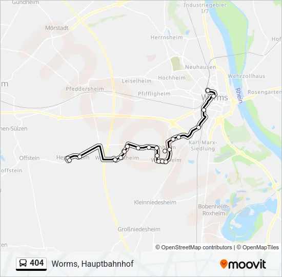 404 Bus Line Map