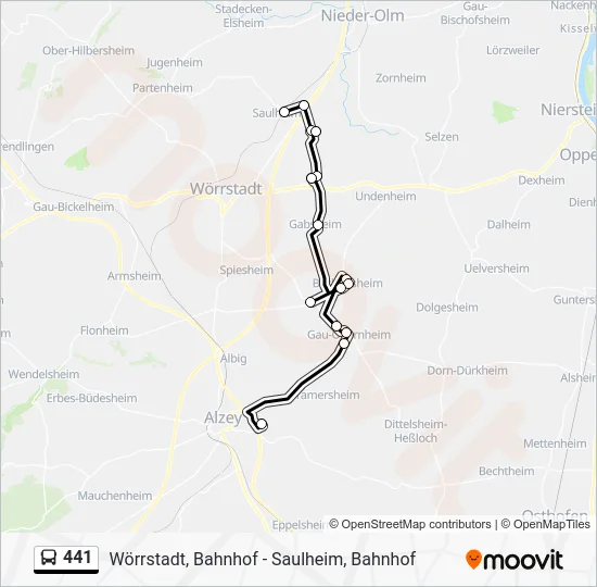 Автобус 441: карта маршрута