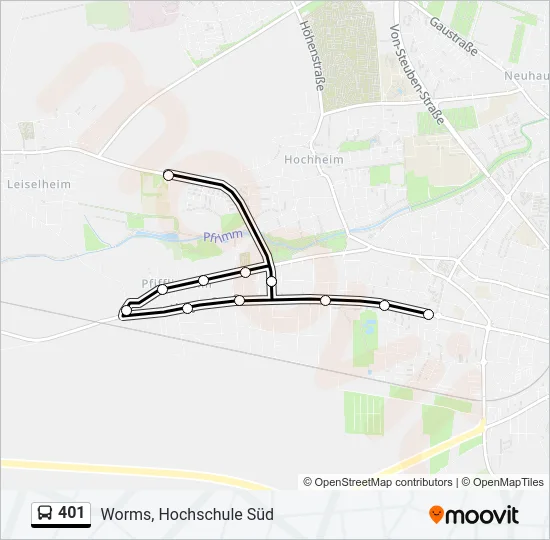 401 Bus Line Map