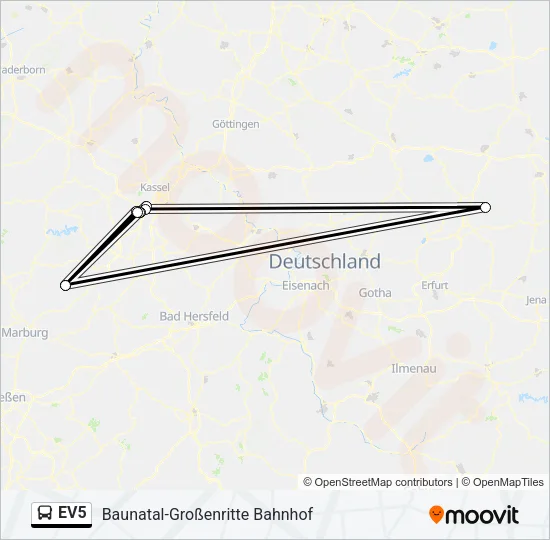 EV5 Bus Line Map