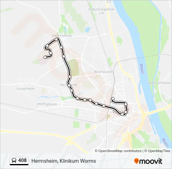 408 Bus Line Map