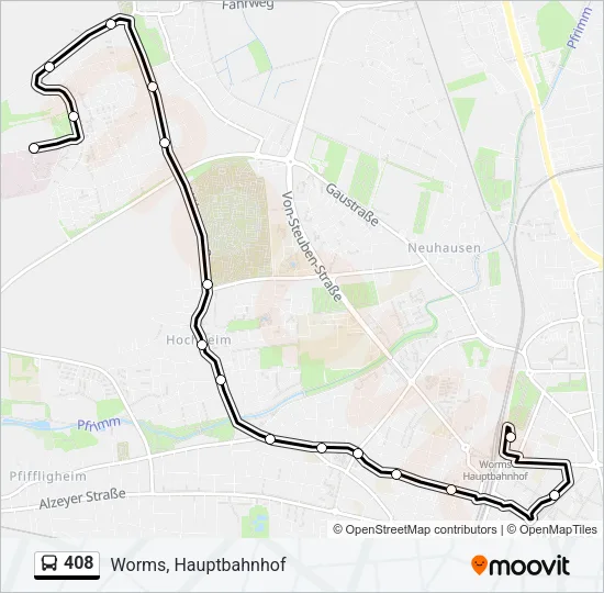408 Bus Line Map