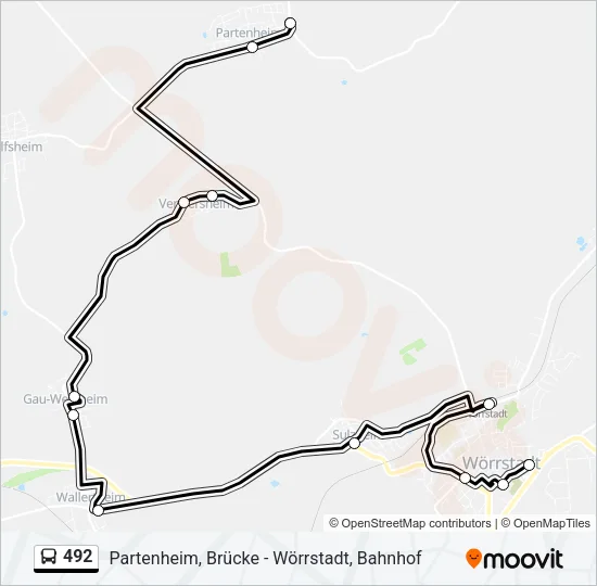 492 Bus Line Map