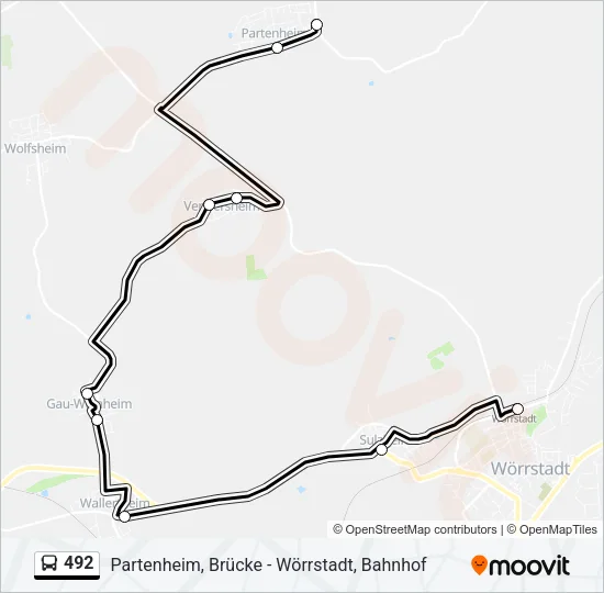 492 Bus Line Map