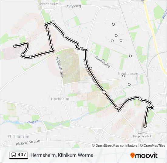 407 Bus Line Map