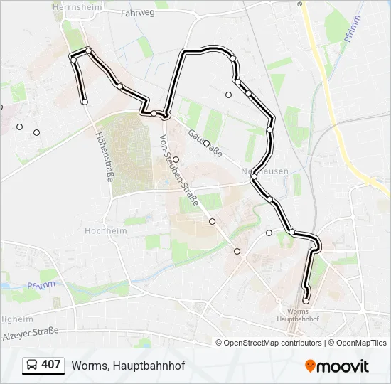 407 Bus Line Map
